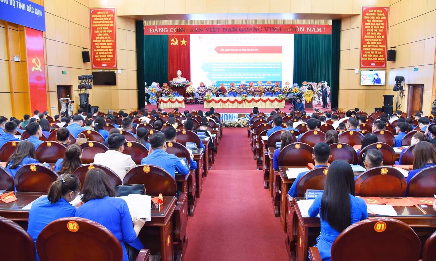 Đại hội đại biểu Đoàn TNCS Hồ Chí Minh tỉnh Bắc Kạn là ngày hội lớn của tuổi trẻ địa phương - Ảnh: BK