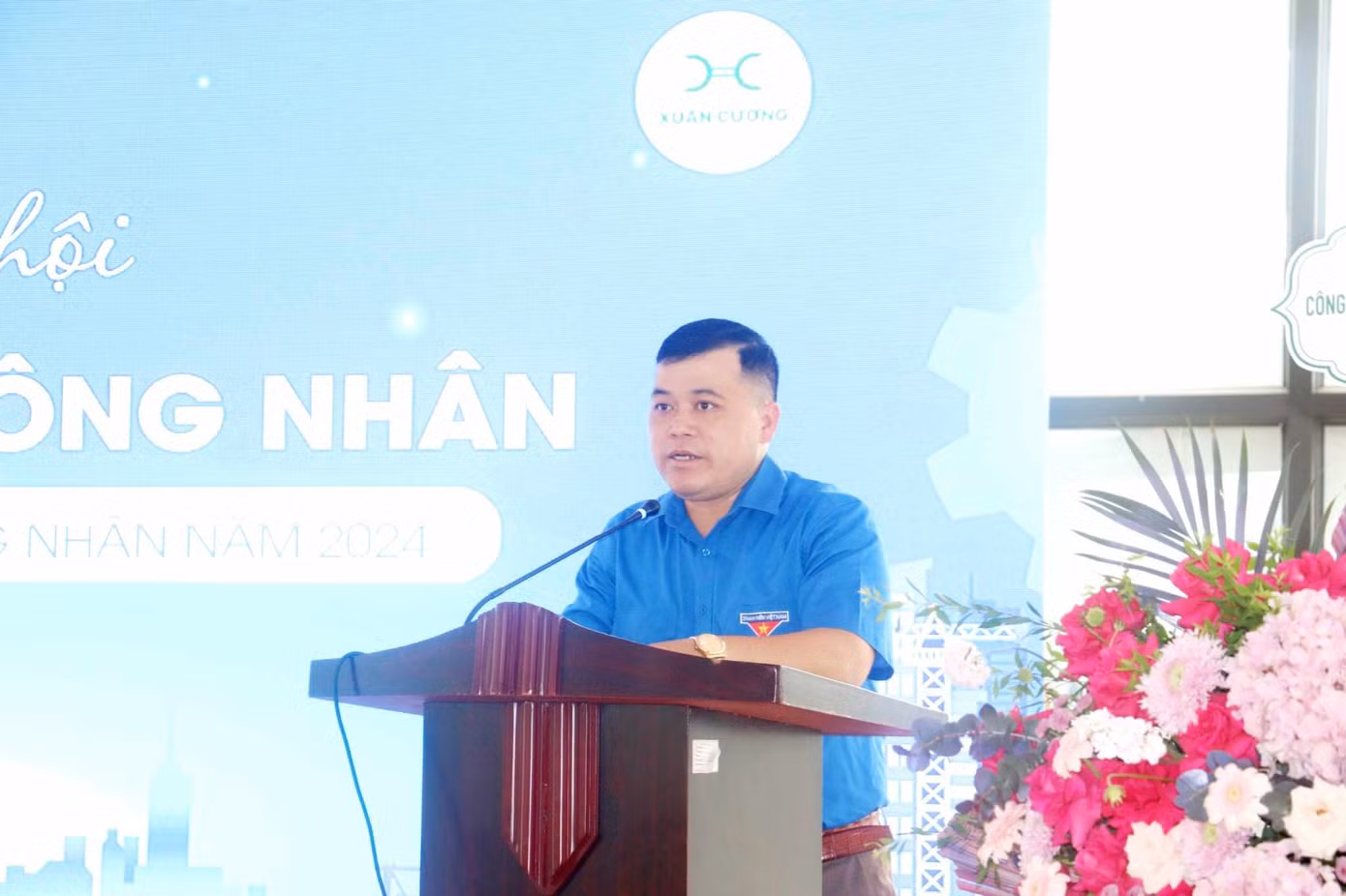 Anh Lăng Văn Chí- Phó Bí thư Thường trực Tỉnh Đoàn Lạng Sơn phát biểu tại chương trình. Ảnh: Duy Chiến