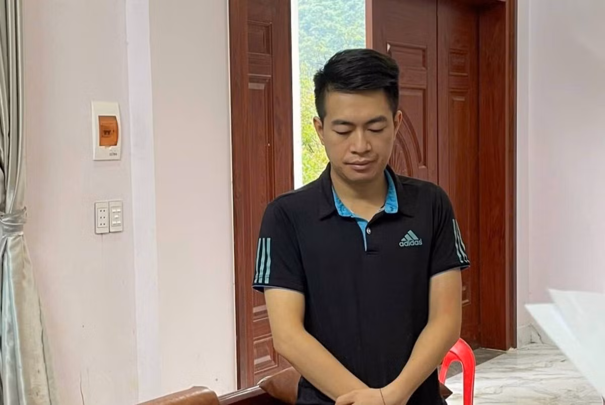 Đối tượng Chu Lai tại cơ quan công an.
