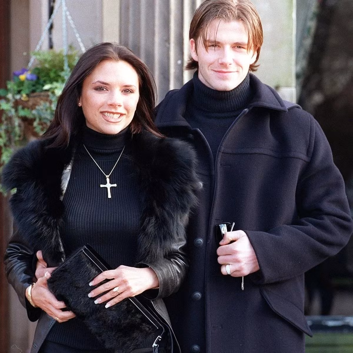Victoria Beckham và chồng thời trẻ.