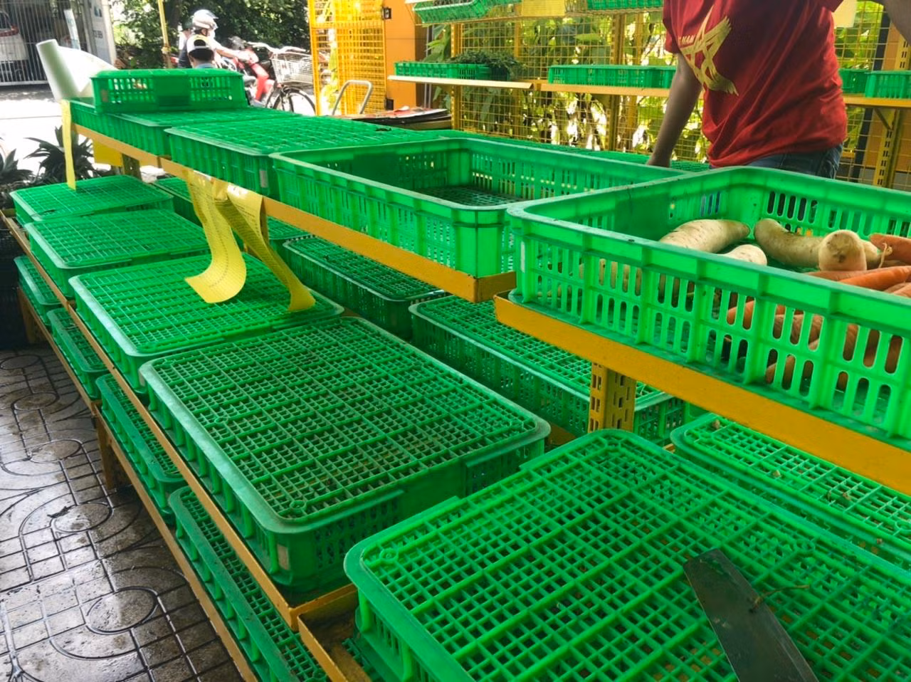 Các quầy hàng sạch bóng