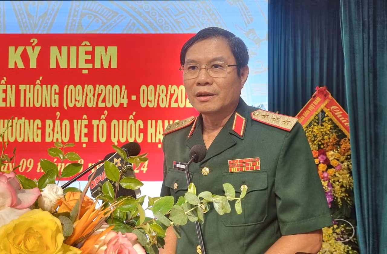 Thượng tướng Nguyễn Tân Cương phát biểu tại lễ kỷ niệm