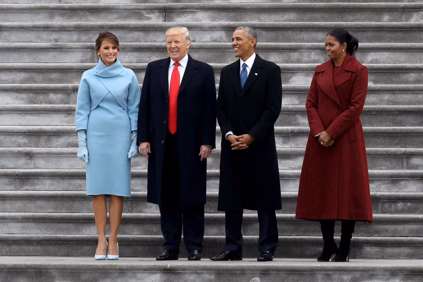 Bà Michelle Obama tham dự lễ nhậm chức của ông Trump vào năm 2017. Ảnh: Getty Images.