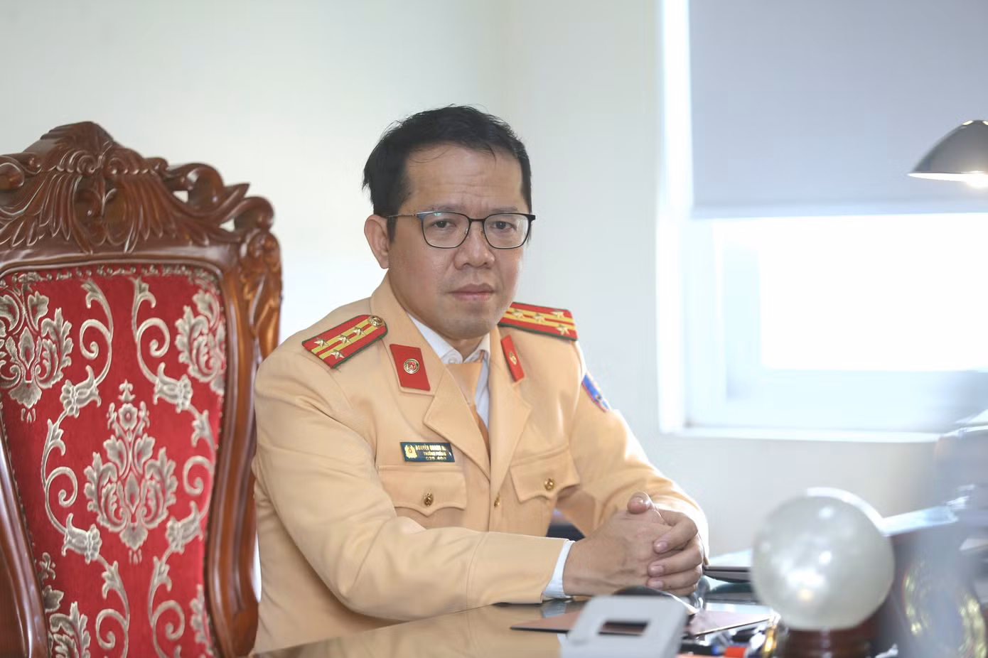 Đại tá Nguyễn Quang Nhật - Trưởng Phòng Hướng dẫn tuyên truyền Điều tra giải quyết tai nạn giao thông.