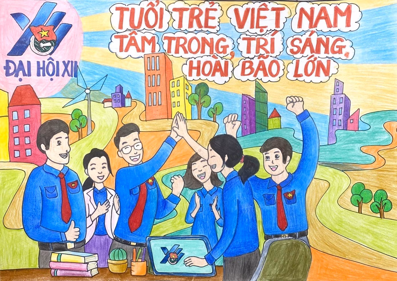 Giải Nhất khối THCS của em Nguyễn Phúc Gia Hân, lớp 7/2, trường THCS Xuân Diệu, TP Mỹ Tho, tỉnh Tiền Giang.