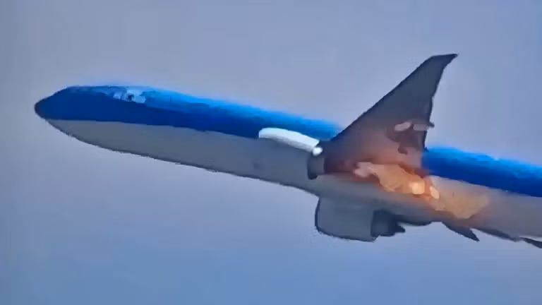 Chiếc Boeing 777-300ER bốc cháy ngay sau khi cất cánh được vài phút. Ảnh: Hans Vink.