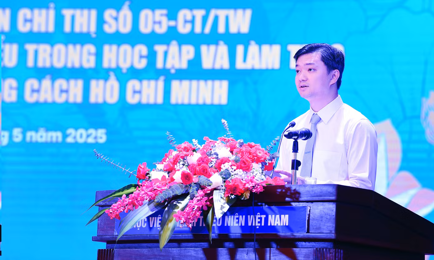 Anh Nguyễn Minh Triết phát biểu tại hội nghị. Ảnh: Xuân Tùng