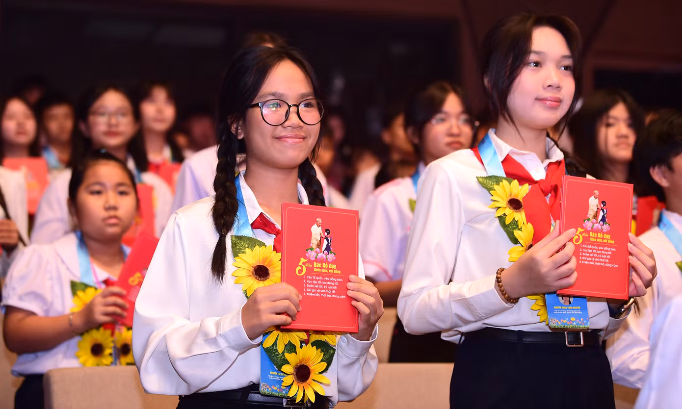Những gương mặt thiếu nhi xuất sắc, tiêu biểu. Ảnh: Xuân Tùng