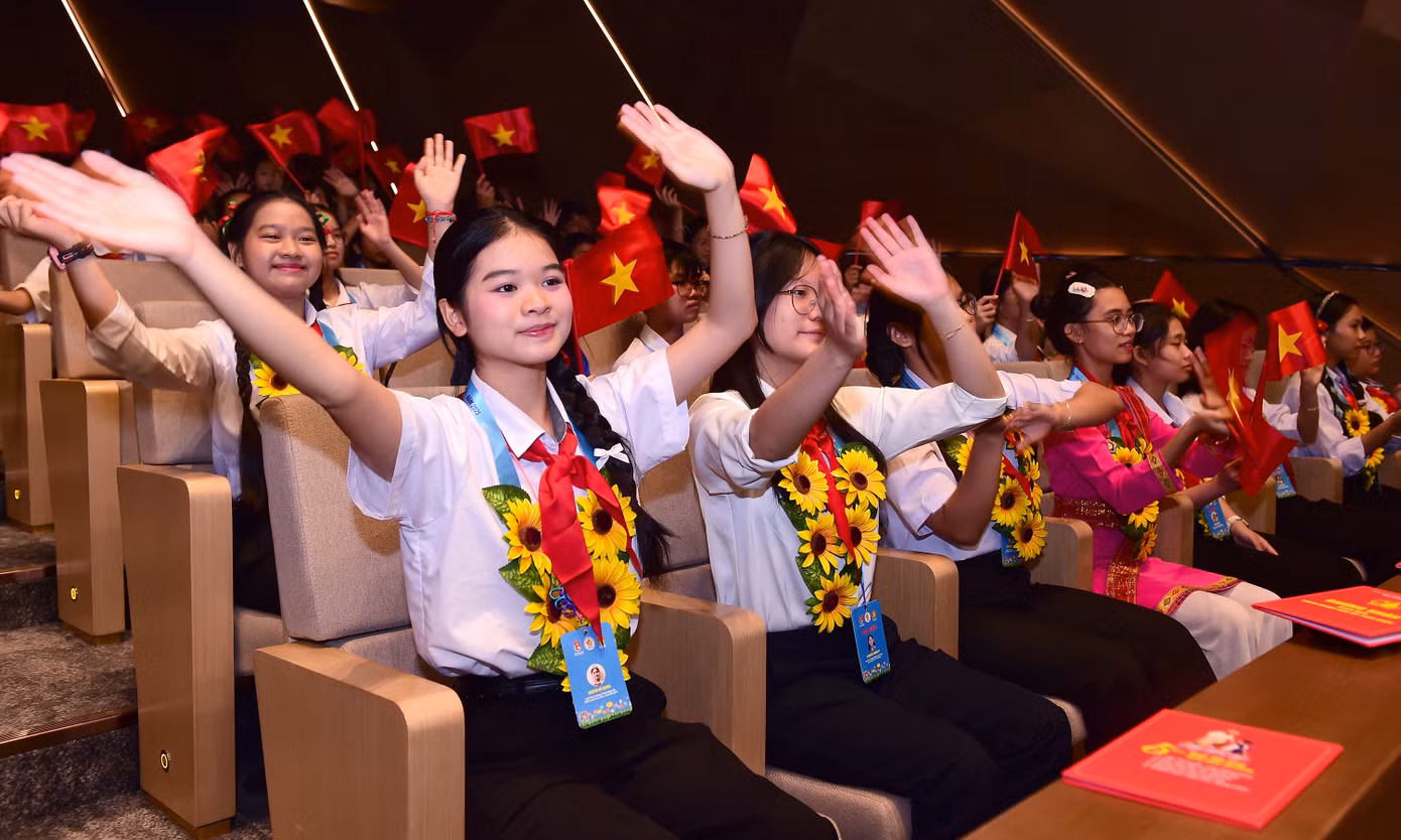 Những gương mặt thiếu nhi xuất sắc, tiêu biểu. Ảnh: Xuân Tùng