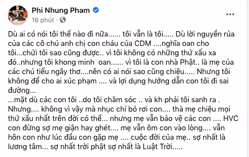 Bài đăng mới nhất của ca sĩ sinh năm 1972.