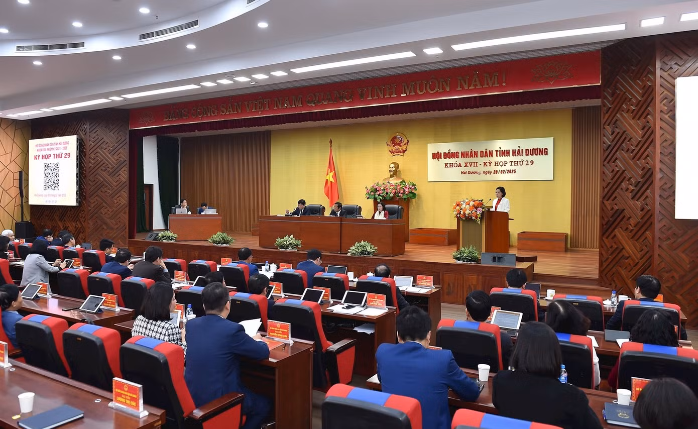 Kỳ họp thứ 29 HĐND tỉnh Hải Dương khóa XVII diễn ra ngày 20/2. Ảnh: Thành Chung/BHD