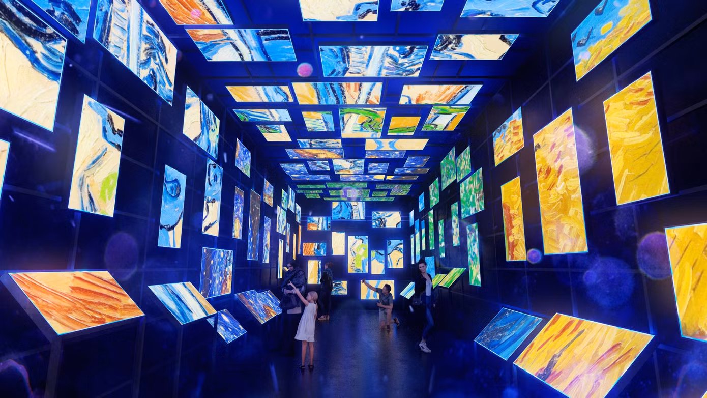 Triển lãm nghệ thuật "Monet &amp; Van Gogh Art Lighting Experience”. (Ảnh: Van Gogh Expo Vietnam)