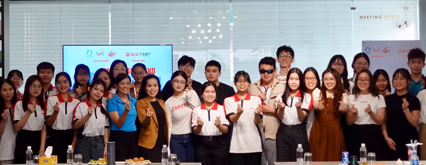 Sự kiện chuyên đề "Tìm hiểu Các ứng dụng ESG và Innovation tại nhà máy SCG và tập huấn tác phong giao tiếp quốc tế" do Tập đoàn SCG và SAC phối hợp tổ chức cho các bạn thí sinh tham gia vòng Bán kết cuộc thi.