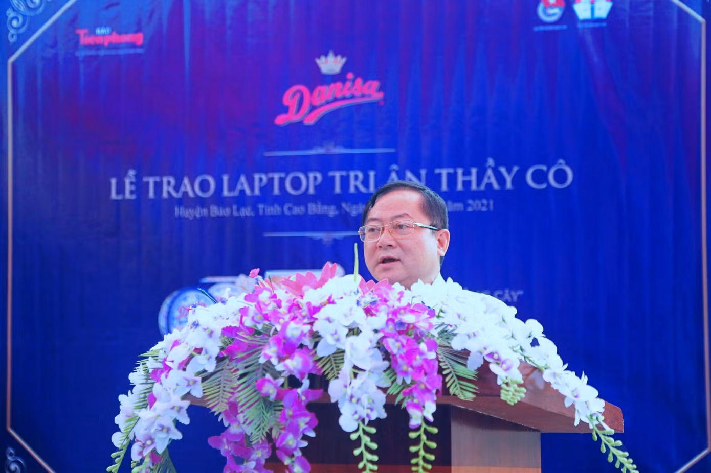 Nhà báo Lê Xuân Sơn, Tổng biên tập báo Tiền Phong phát biểu tại buổi lễ