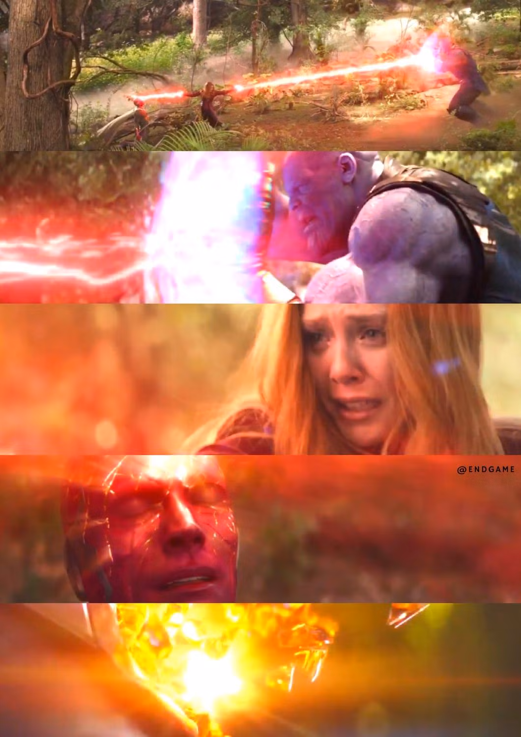 Cảnh quay trong Avengers: Infinity War khiến Olsen thấy xấu hổ. Ảnh: Pinterest.