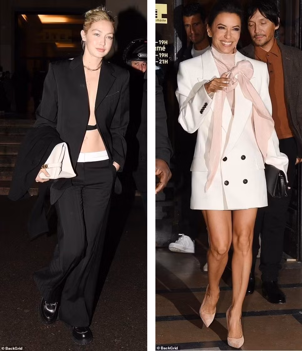 Siêu mẫu Gigi Hadid (trái) và nữ diễn viên Eva Longoria là hai trong số những ngôi sao tham dự bữa tiệc chúc mừng Victoria.