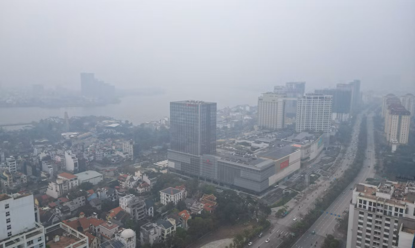 Toàn cảnh khu vực Hồ Tây nhìn từ trên cao.