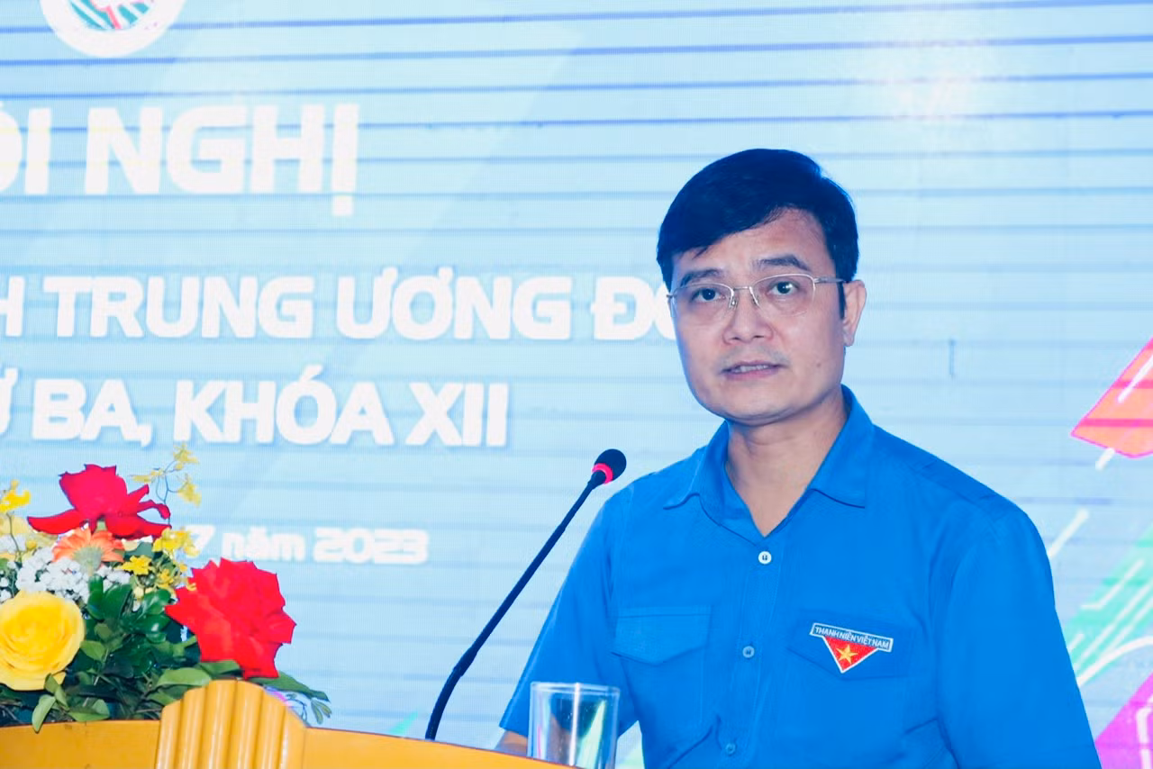 Anh Bùi Quang Huy, Ủy viên dự khuyết T.Ư Đảng, Bí thư thứ nhất T.Ư Đoàn khai mạc Hội nghị.