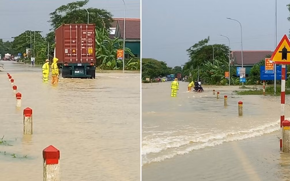 Điều tiết, phân luồng giao thông qua Quốc lộ 48 thuộc địa phận xóm 3, xã Nghĩa Thuận, thị xã Thái Hòa.