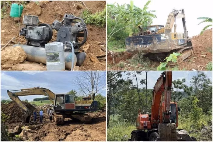 Các phương tiện, máy móc phục vụ cho việc khai thác đá