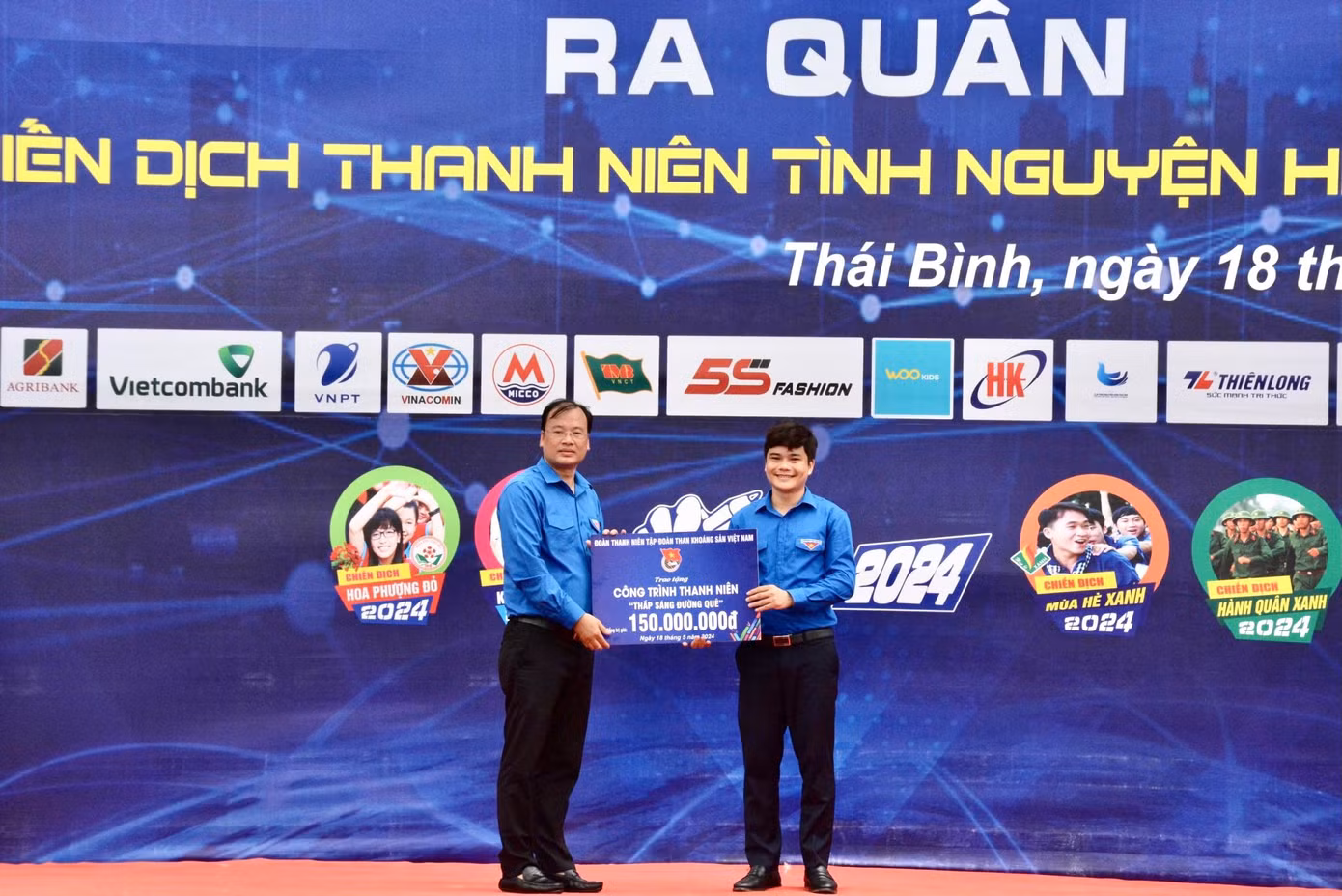 Các công trình, nguồn lực được trao tặng nhằm thực hiện công trình, phần việc trong Chiến dịch Thanh niên tình nguyện hè tại Thái Bình.