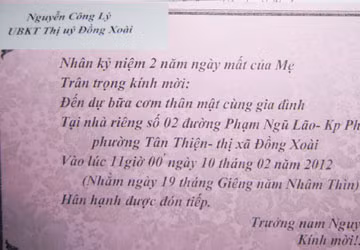 Phong bì và thiệp mời gây xôn xao dư luận