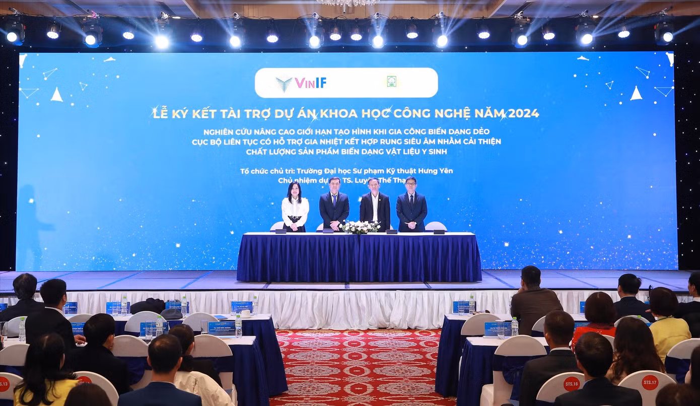 Quỹ VinIF công bố các khoản tài trợ nghiên cứu KHCN năm 2024.