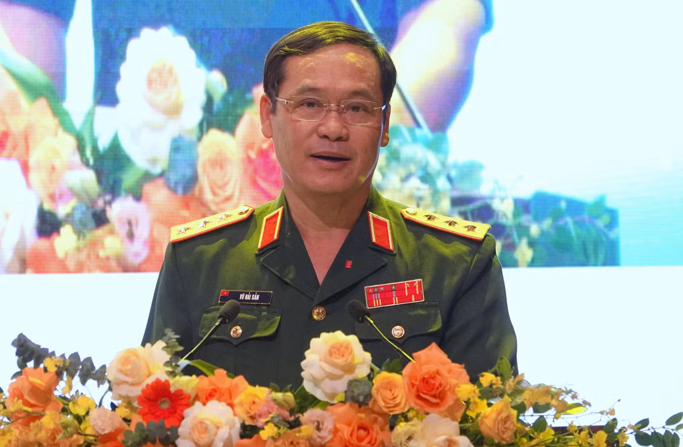 Thứ trưởng Bộ Quốc phòng Vũ Hải Sản phát biểu chỉ đạo đại hội.