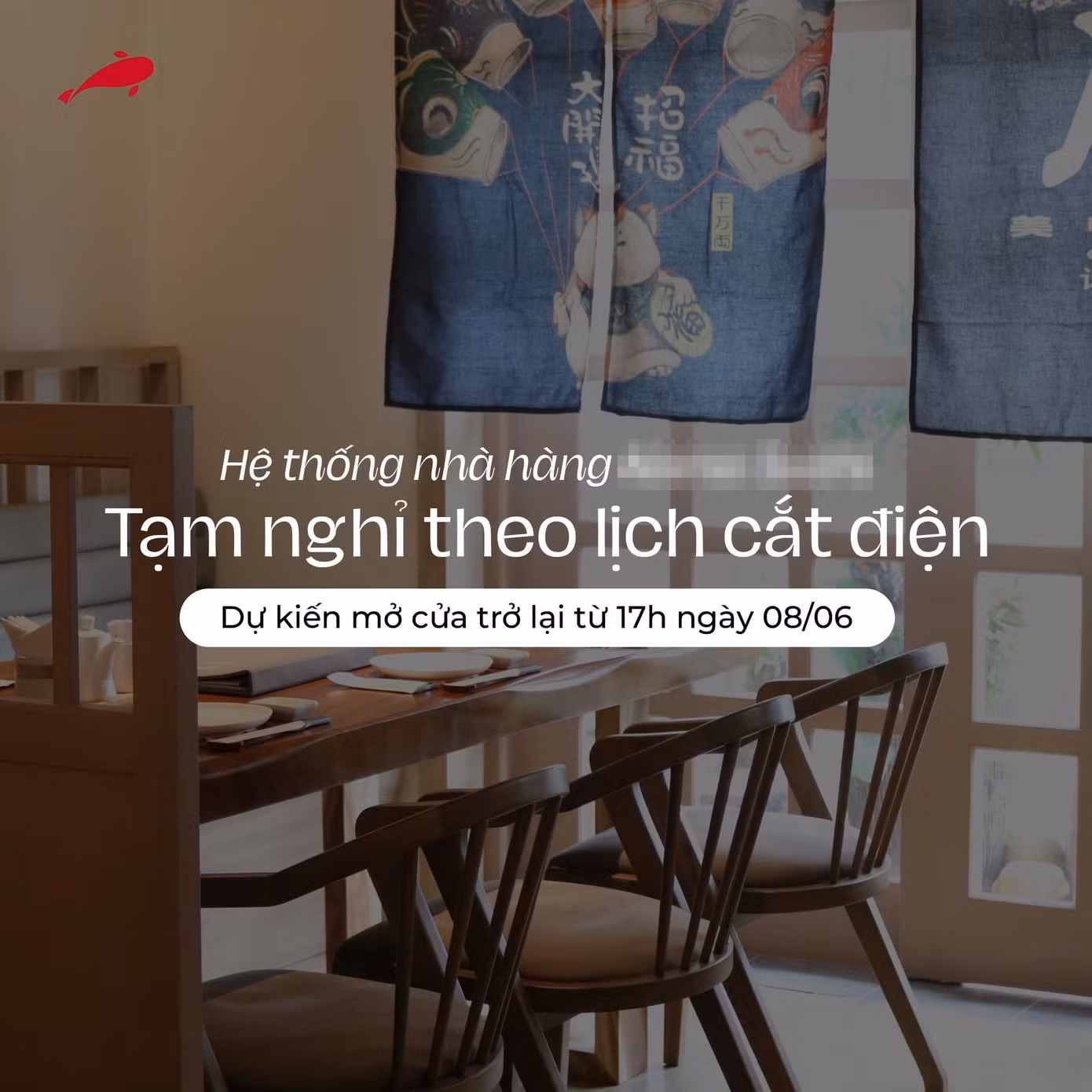 Liên tục nhà hàng, quán ăn thông báo tạm nghỉ vì mất điện.