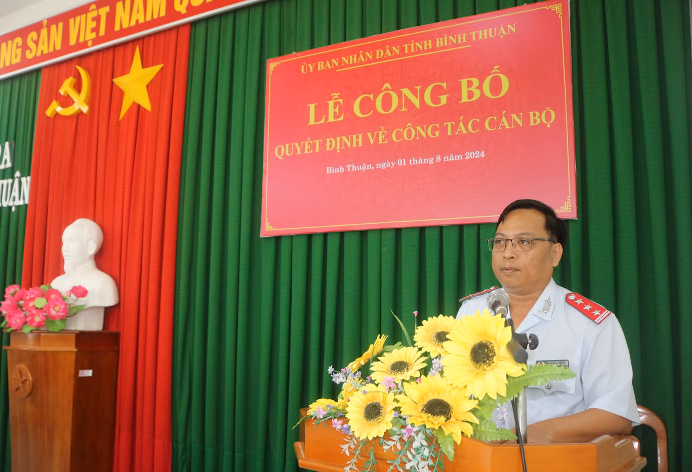 Tân Chánh Thanh tỉnh Trần Thanh Toàn phát biểu nhận nhiệm vụ.