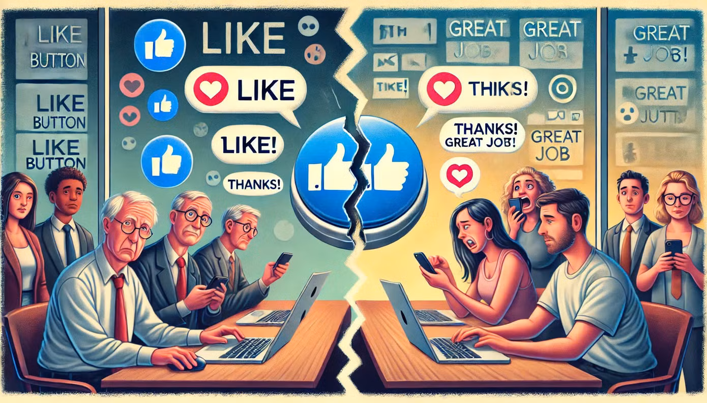 25% Gen Z được hỏi tin rằng nút Like đang trở nên lỗi thời. (Ảnh minh họa bởi AI)