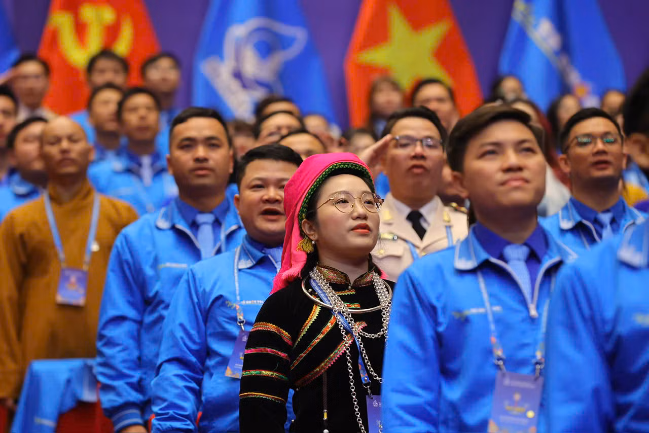 Các đại biểu tại phiên trọng thể Đại hội Đại biểu Hội LHTN Việt Nam lần thứ IX, nhiệm kỳ 2024 - 2029.
