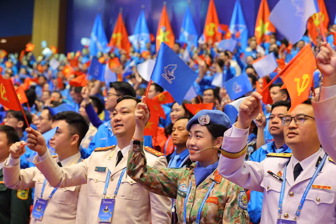 Các đại biểu tại phiên trọng thể Đại hội Đại biểu Hội LHTN Việt Nam lần thứ IX, nhiệm kỳ 2024 - 2029.