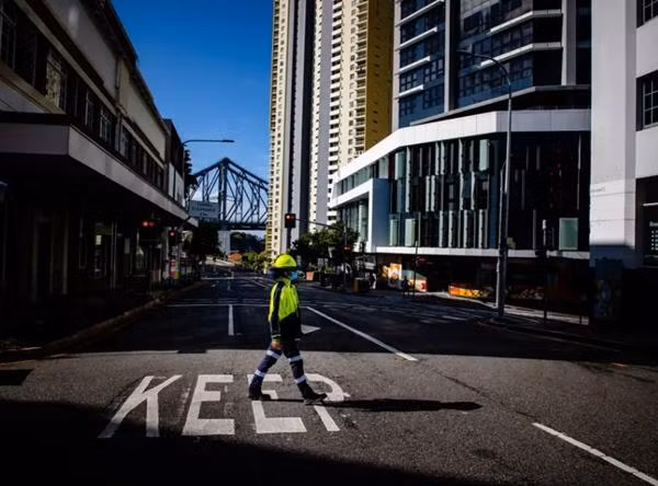 Thành phố Brisbane (Úc) đang trong thời gian phong tỏa. Ảnh: AFP/ Getty.