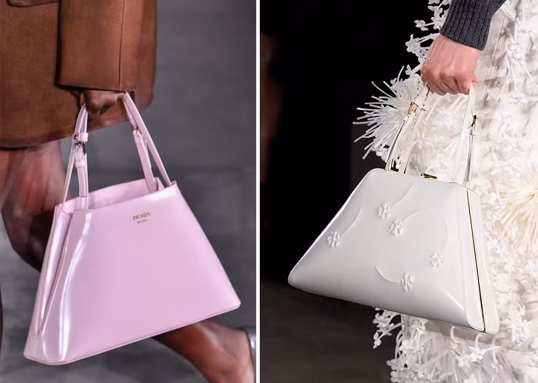 Prada là thương hiệu lăng xê mạnh mẽ nhất những thiết kế túi hình học. Prada là thương hiệu lăng xê mạnh mẽ nhất những thiết kế túi hình học.
