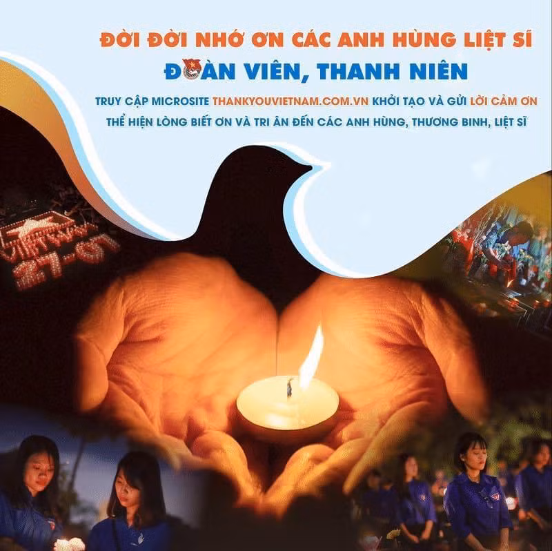 Tuổi trẻ Việt Nam thể hiện tri ân, gửi lời cám ơn đến các anh hùng, liệt sĩ dịp 27/7/2021