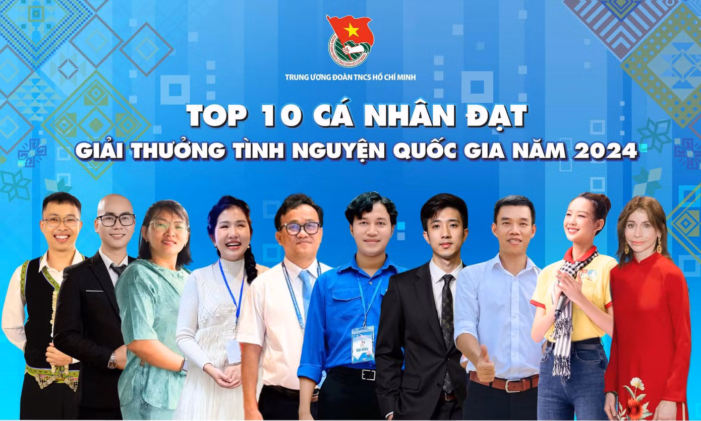 Giải thưởng Tình nguyện Quốc gia năm 2024, trao có 10 cá nhân.
