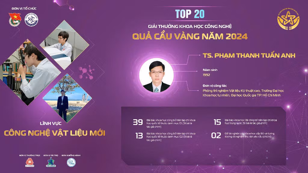 TS. Phạm Thanh Tuấn Anh chế tạo vật liệu màng mỏng từ ZnO nhằm chuyển hóa nhiệt thải thành năng lượng điện, góp phần bảo vệ môi trường.