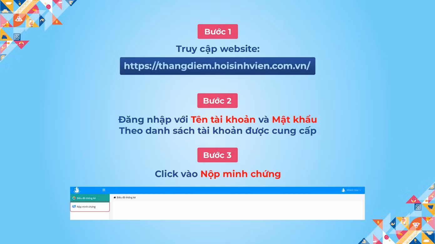 Quy trình thực hiện trên hệ thống đánh giá, xếp loại thi đua công tác Hội và phong trào sinh viên.