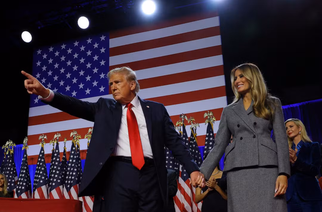 Tổng thống Mỹ đắc cử Donald Trump và Phu nhân. Ảnh: Reuters.