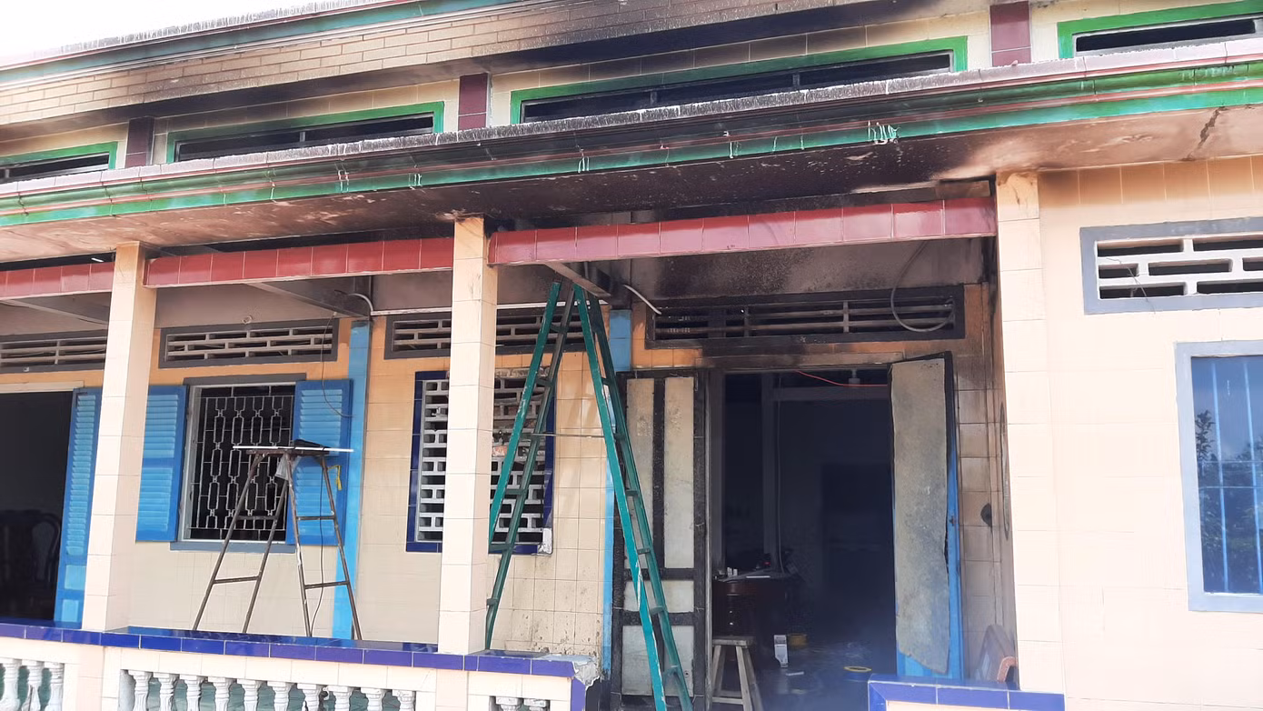 Khu vực cháy của ngôi nhà.