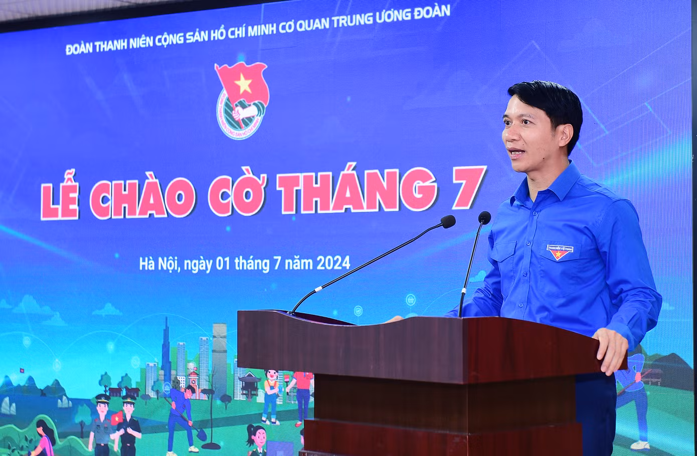Anh Nguyễn Ngọc Lương phát biểu tại chương trình. Ảnh: Xuân Tùng