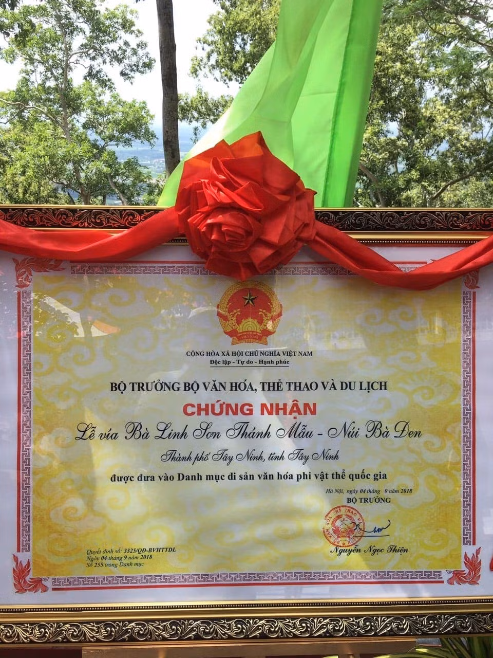 'Lễ vía Bà Linh Sơn Thánh Mẫu núi Bà Đen' là Di sản văn hóa phi vật thể quốc gia ảnh 1