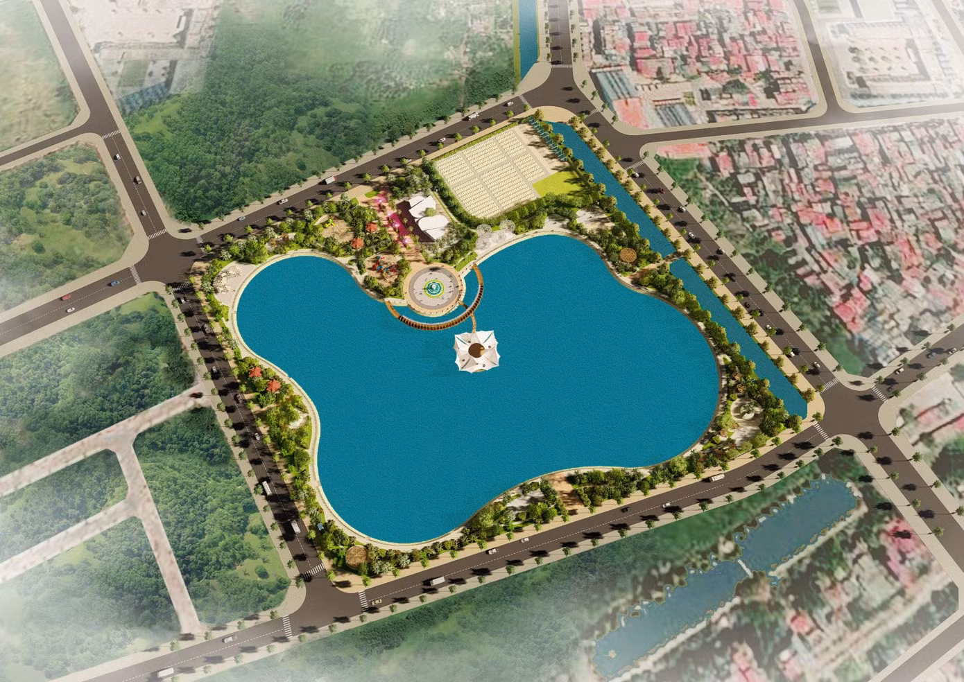 Phối cảnh công viên, hồ tại phường Thượng Thanh Phối cảnh công viên, hồ tại phường Thượng Thanh