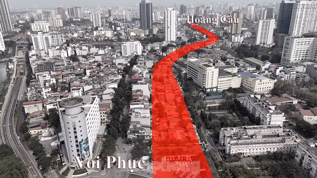 Tuyến đường Vành đai 1 đoạn Hoàng Cầu - Voi Phục. Ảnh: Hoàng Mạnh Thắng
