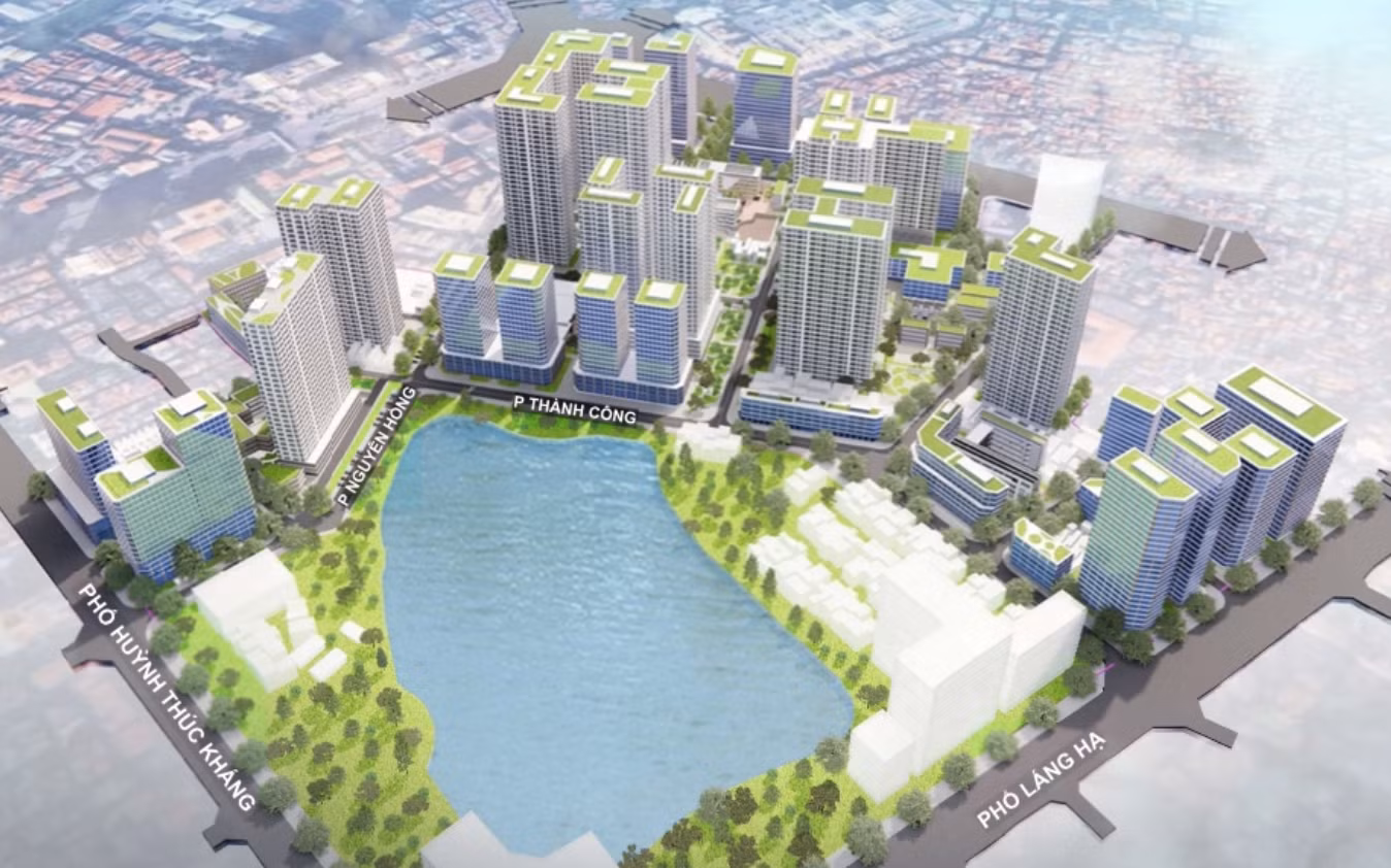 Phối cảnh minh họa khu tập thể Thành Công sau cải tạo. Ảnh: UBND quận Ba Đình