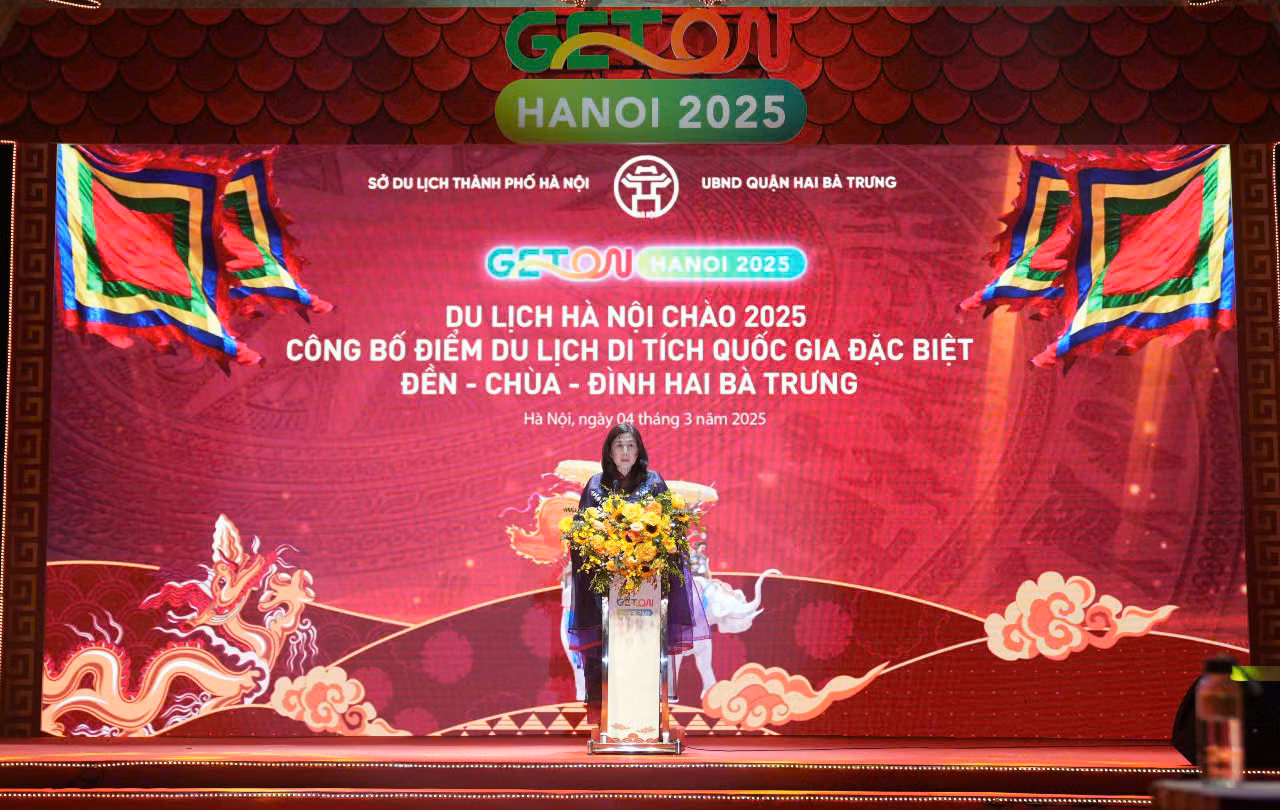 Giám đốc Sở Du lịch Hà Nội Đặng Hương Giang phát biểu tại sự kiện.