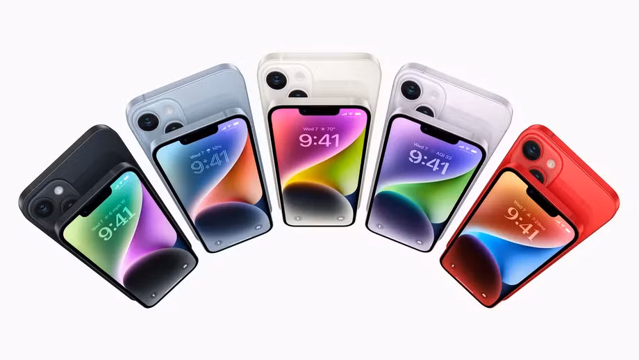 iPhone 14 và iPhone 14 Plus có nhiều màu và các mức dung lượng 128GB, 256GB và 512GB. Ảnh: Apple. iPhone 14 và iPhone 14 Plus có nhiều màu và các mức dung lượng 128GB, 256GB và 512GB. Ảnh: Apple.