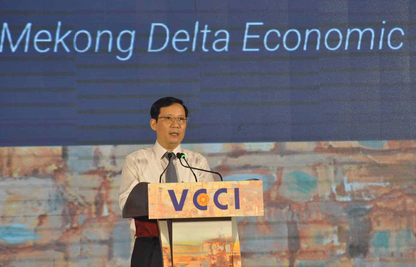 Chủ tịch VCCI Phạm Tấn Công phát biểu tại lễ công bố. Ảnh: Cảnh Kỳ