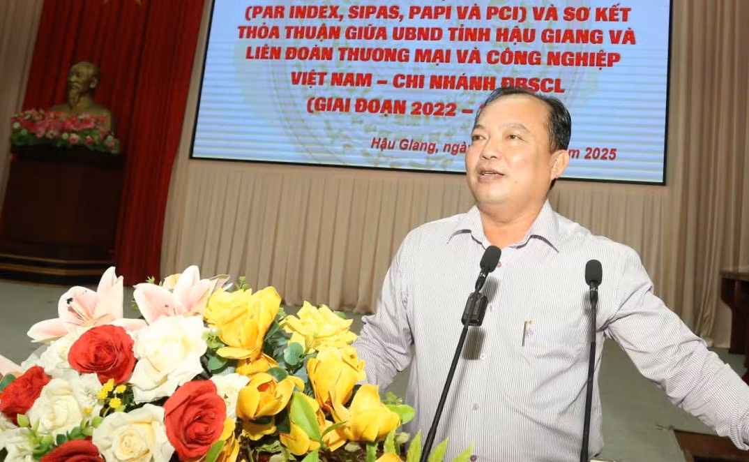Ông Nguyễn Văn Hòa – Phó Chủ tịch Thường trực UBND tỉnh Hậu Giang phát biểu.
